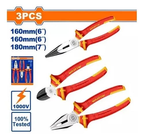 Set Juego Kit De Pinzas Alicate Aislado 1000v Wadfow Wps0633