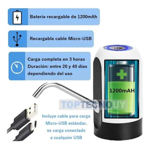 Accua Dispensador De Agua Bidon Bomba De Agua Eléctrica Automática Color Blanco