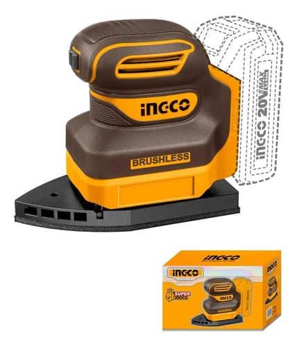 Lijadora De Palma Delta Ingco 20v + Lijas Herramientas Amarillo 50hz/60hz