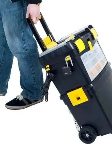 Caja De Herramientas Con Ruedas Y Organizador Bta Tools Plástico Reforzada Negro