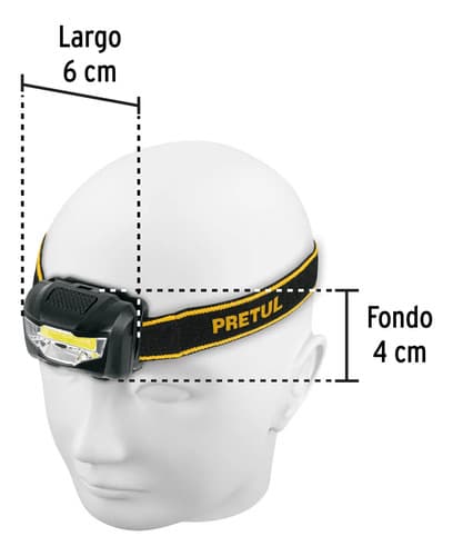Linterna De Cabeza, 28 Lúmenes, 7 Led, 3 Pilas Aaa, Pretul Blanco