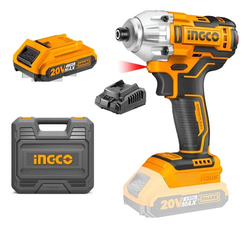 Atornillador De Impacto Ingco 20v, 170 N/m, 1 Bateria 2.0ah Amarillo