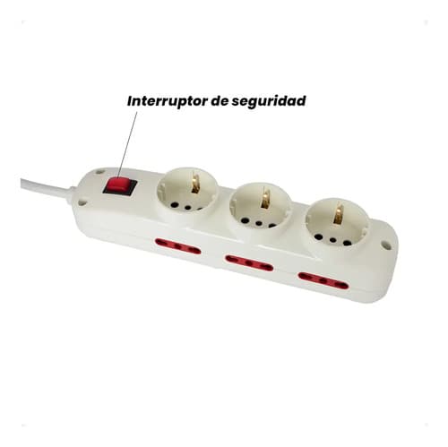 Alargue Zapatilla 3 Schuko Más 6 Modular 3 Mts Conatel