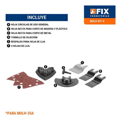 Truper Mulh-kit-8 Accesorios Kit De 8 Unidades Para Multiherramienta