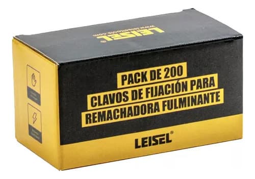 Pack De 200 Clavos Leisel Para Remachadora Fulminante 2.5 Mm 4.2 Cm