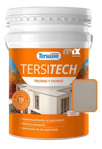 Membrana Liquida Tersuave Para Techos Y Muros X 20 Kg - Mix Acabado Mate Color Gris