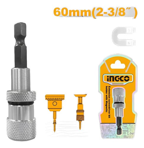 Set X 2 Adaptador Magnetico 60mm 1/4 Hexagonal P/atornillad