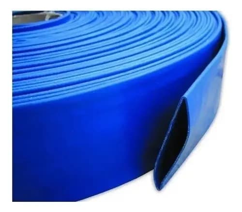 Manguera Plana De Pvc Ekipofertas De 2  Para Riego Con Motobomba, 100 Metros Azul Riego