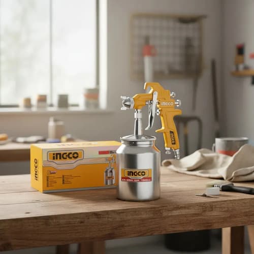 Pistola Pintar Tacho Bajo Base Coat 1000cc 1.8mm Ingco Amarillo