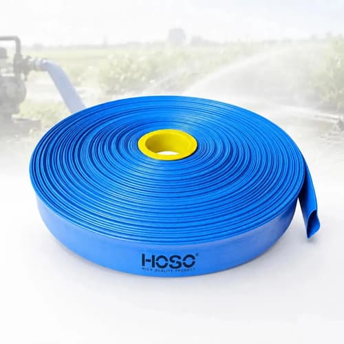 Manguera Pvc Plana 2 Pulgadas 6 Bar 100metros Motobomba Azul Azul