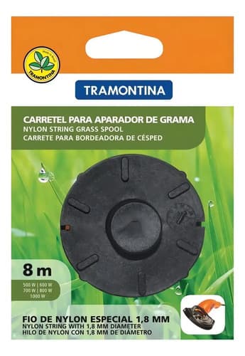 Carrete Para Podar Césped Tramontina De Nylon, 8 M, Color Negro