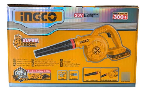 Soplador Inalambrico Bateria Cargador Ingco Cabli200281 Naranja Claro