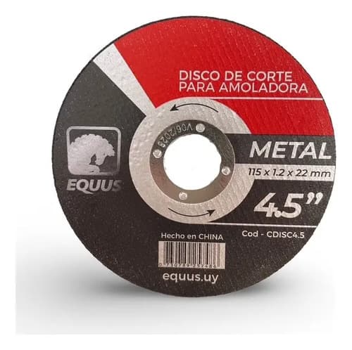 Disco Abrasivo Para Metal 4.5 Equus X 10 Unidades Negro