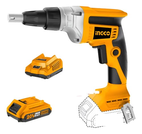Atornillador Ingco Para Yeso 20v + Bateria 2.0ah Cdsli204200 Naranja 50 60