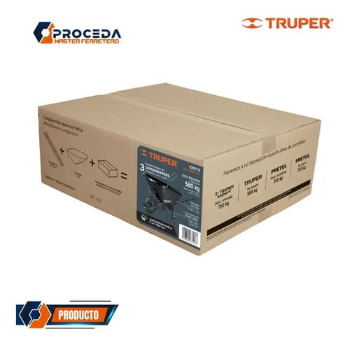 Carretilla Concha Plástica 6 Ft Imponchable B/tubular,truper Negro