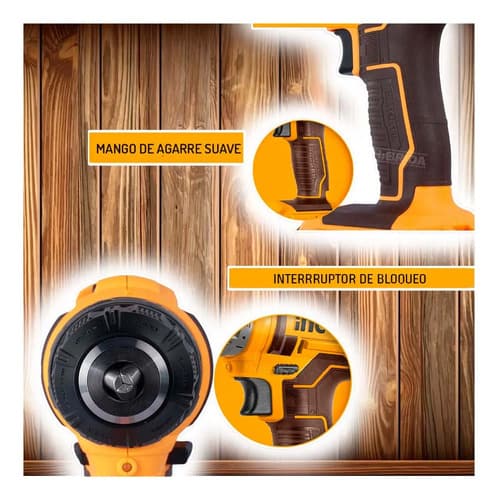 Set Atornillador Impacto Y Atornillador 10mm Ingco C Color Amarillo