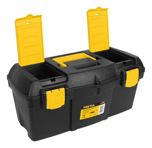 Caja Plástica Para Herramientas Industrial 19' Pretul Color Negro