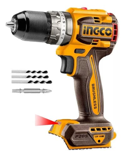 Llave De Impacto + Talad Percut 13mm+2bat +adapt +carg Ingco Naranja Claro