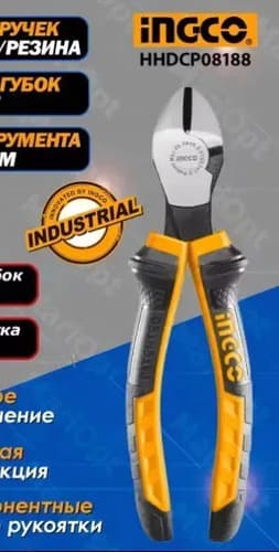 Alicate Corte Diagonal 7'' 180mm Ingco Heavy Duty Industrial Acero Al Carbono Mango Ergonomico Hhdcp08188 Negro