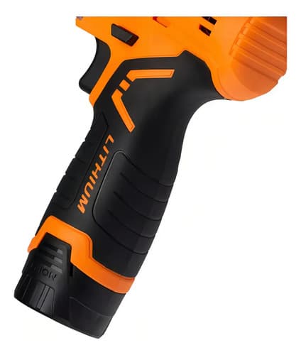 Taladro Atornillador Inalambrico Lusqtoff 2 Baterias 12v + Kit 32 Acc Naranja
