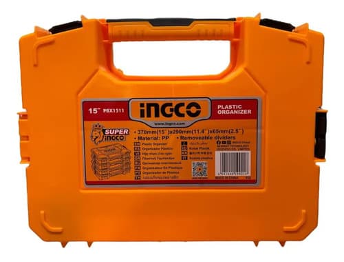 Caja Organizadora Maletin Divisiones Ingco Pbx1511 Color Amarillo