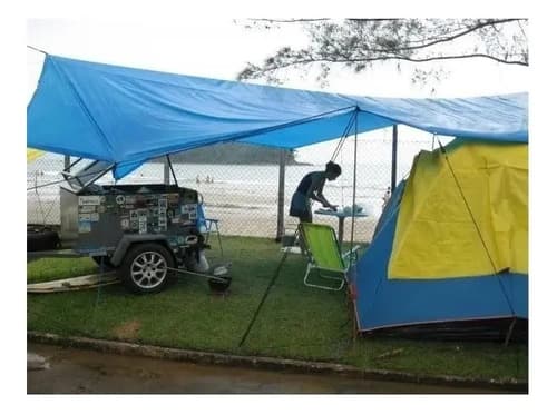 Lona Toldo Tipo Camping 3 X 2 100% Impermeable Con Ojales Color Azul