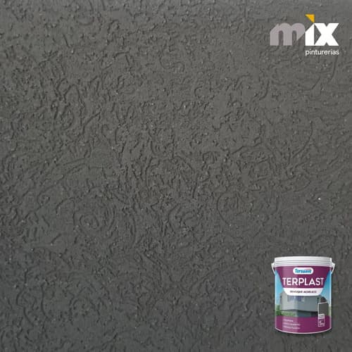 Revoque Acrílico Terplast Rodillable 25kg Tersuave - Regué Color Gris Roca