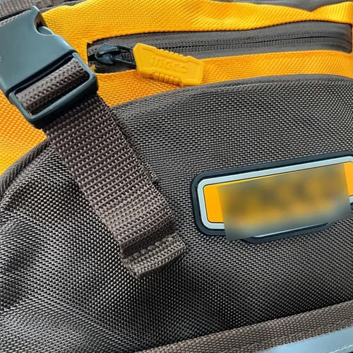 Maleta Espalda 45cm + 17 Bolsillos + Portahe Morral Maletin Color Marrón/naranja