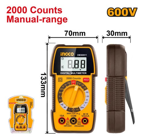 Tester Multímetro Digital 600v Ingco Dm360011