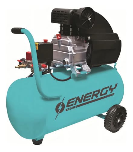 Compresor Energy 40l 2hp 1500w Con Kit 5 Monofásico Celeste Monofásica