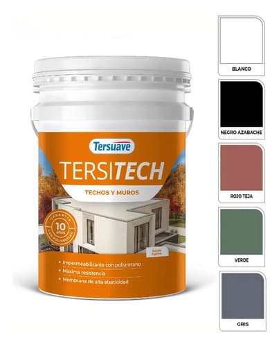 Impermeabilizante Exterior Tersuave Tersitech Para Techos Color Rojo Teja Acabado Mate 20l 20kg