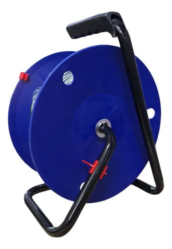 Alargue 4 Tomas 25 Metros Carrete Enrollable Makute Azul