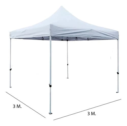 Gazebo Plegable Impermeable 3x3 Metros Estructura Unilux Color Blanco Fácil De Armar