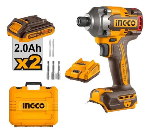 Llave De Impacto Ingco Cirli2028 Con Accesorios Naranja