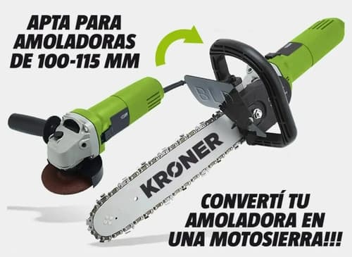 Sierra Espada P/amoladora. Convertilo En Motosierra - Kroner Color Verde Lima
