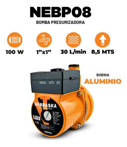 Bomba Presurizadora Nebraska 100w Elevadora De Presión
