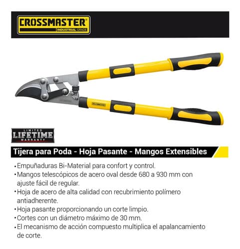 Tijera Para Poda Hoja Pasante Extensible Crossmaster 9937890