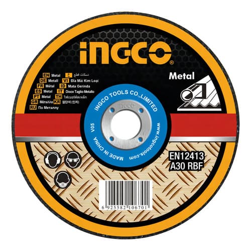 Disco Abrasivo Centro Plano Corte Metal 9'' X 1.9mm Ingco Mc Gris