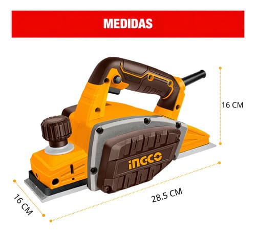 Cepilladora Ingco Electrico Industrial 750w, 17000rpm. Hnt Color Naranjo