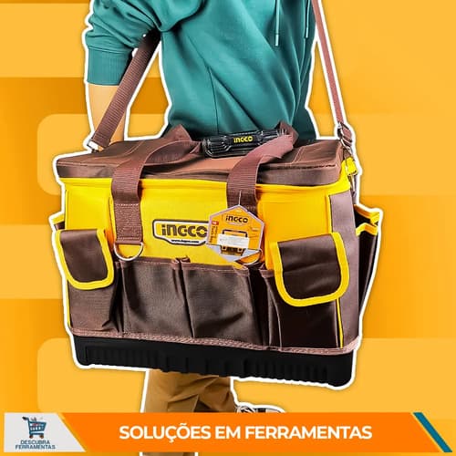 Bolsa Ingco Htbg10 Con Fondo Reforzado, 20 Kg, 16 Polos, Color Naranja