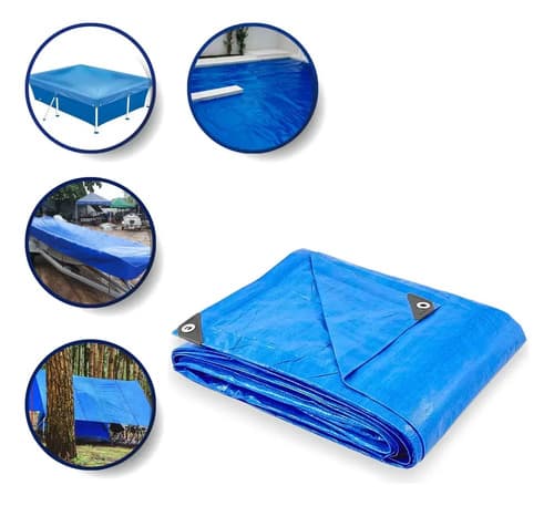Lona Impermeable De Polietileno Azul Reforzada 2x3