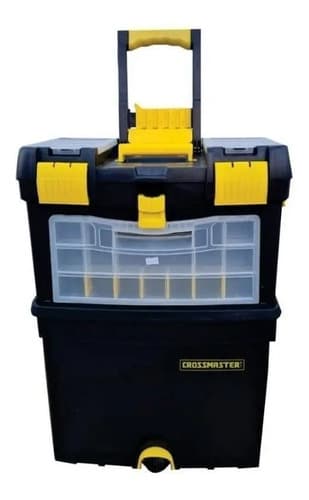 Caja De Herramientas Crossmaster 9931052 De Plástico Con Ruedas 47cm X 54cm X 63cm Negra Y Amarilla Negro/amarillo