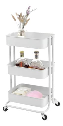 Carro Organizador Tushop Orga-101 Blanco 3 Niveles Metal Plástico