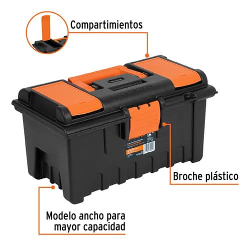 Caja Para Herramientas C/ Ruedas 23' + Caja De 16', Truper Negro Y Naranja Negro/naranja