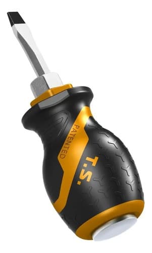 Destornillador Plano De Impacto Tolsen Con Punta Magnética Y Mango Ergonómico