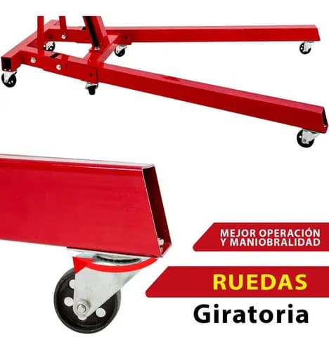 Pluma Hidraulica Plegable Motor 2 Ton Profesional Uso Rudo
