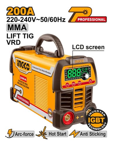 Soldadora Inverter 200amp Ingco Ing-mma200691 Amarillo
