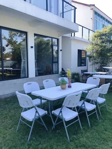 Mesa Plegable Swiss Armor Plástico Acero Blanco 180cm Para Exterior