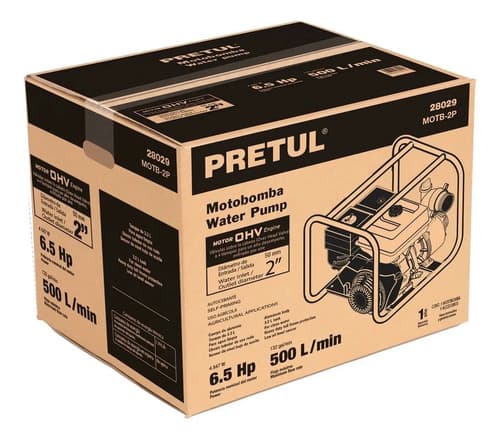 Motobomba Autocebante 2 X 2 A Gasolina 6.5 Hp 28029 Pretul