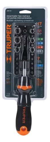 Juego Truper Destornillador Matraca, Puntas Y Dados Jdm-24
